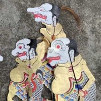 Wayang Kulit Punokawan 1 Set Warna Emas (LEBIH HEMAT)